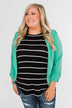 Striped Halter Tank Top- Black