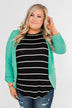 Striped Halter Tank Top- Black