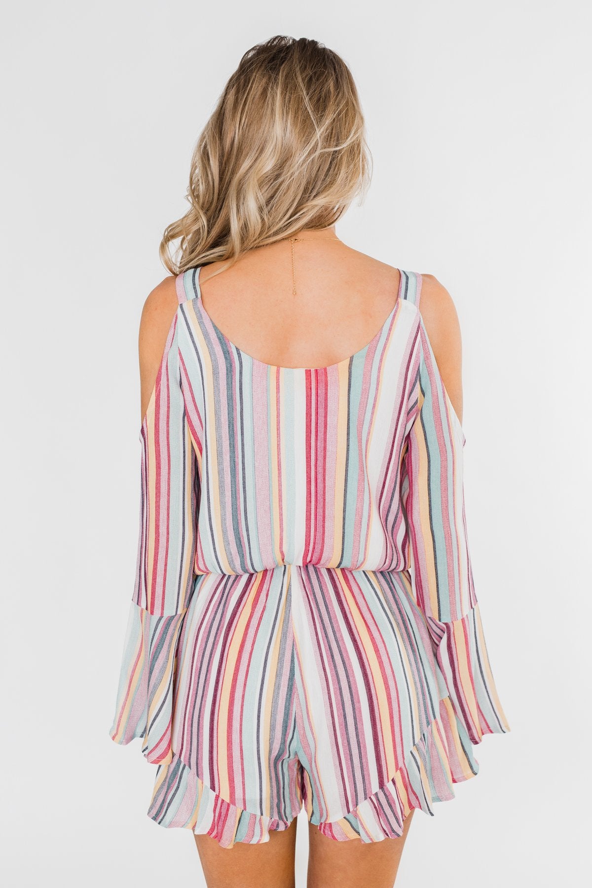 Summer Lovin' Striped Romper- Multi-Colored