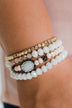 Dazzling Bracelet Set- Blush & White