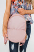 Zipper Detail Backpack- Pink