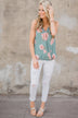 My Best Self Tank Top - Sea Foam Floral