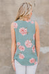 My Best Self Tank Top - Sea Foam Floral