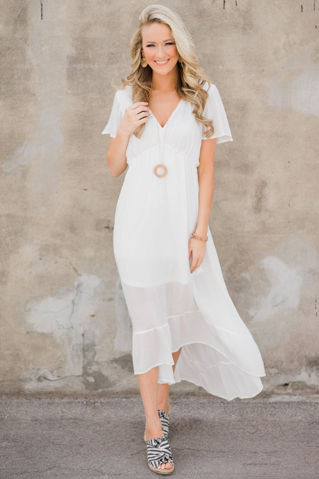 Hold Me Tight Ivory Hi-Lo Dress Hold Me Tight Ivory Hi-Lo Dress