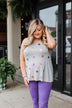 Sparkle For You Star Racerback Tank Top- Grey
