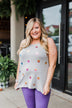 Sparkle For You Star Racerback Tank Top- Grey