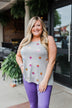 Sparkle For You Star Racerback Tank Top- Grey