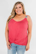 Somewhere Waiting for Me Twist Tank Top- Dark Pink