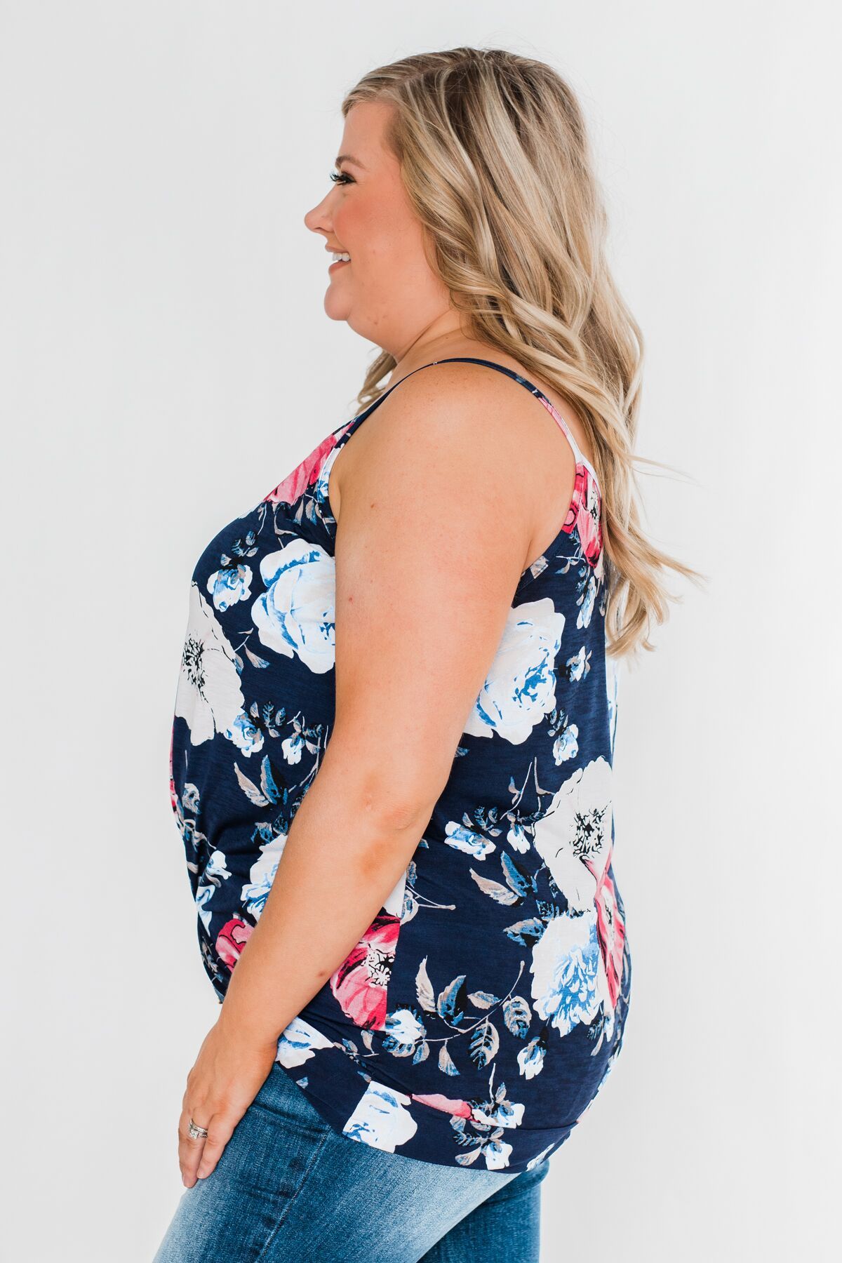 Floral Watercolor Delight -  Pink, Ivory, & Navy