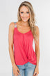Somewhere Waiting for Me Twist Tank Top- Dark Pink
