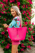 Reversible Tote- Fuchsia/Ivory