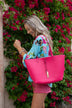 Reversible Tote- Fuchsia/Ivory