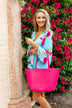 Reversible Tote- Fuchsia/Ivory
