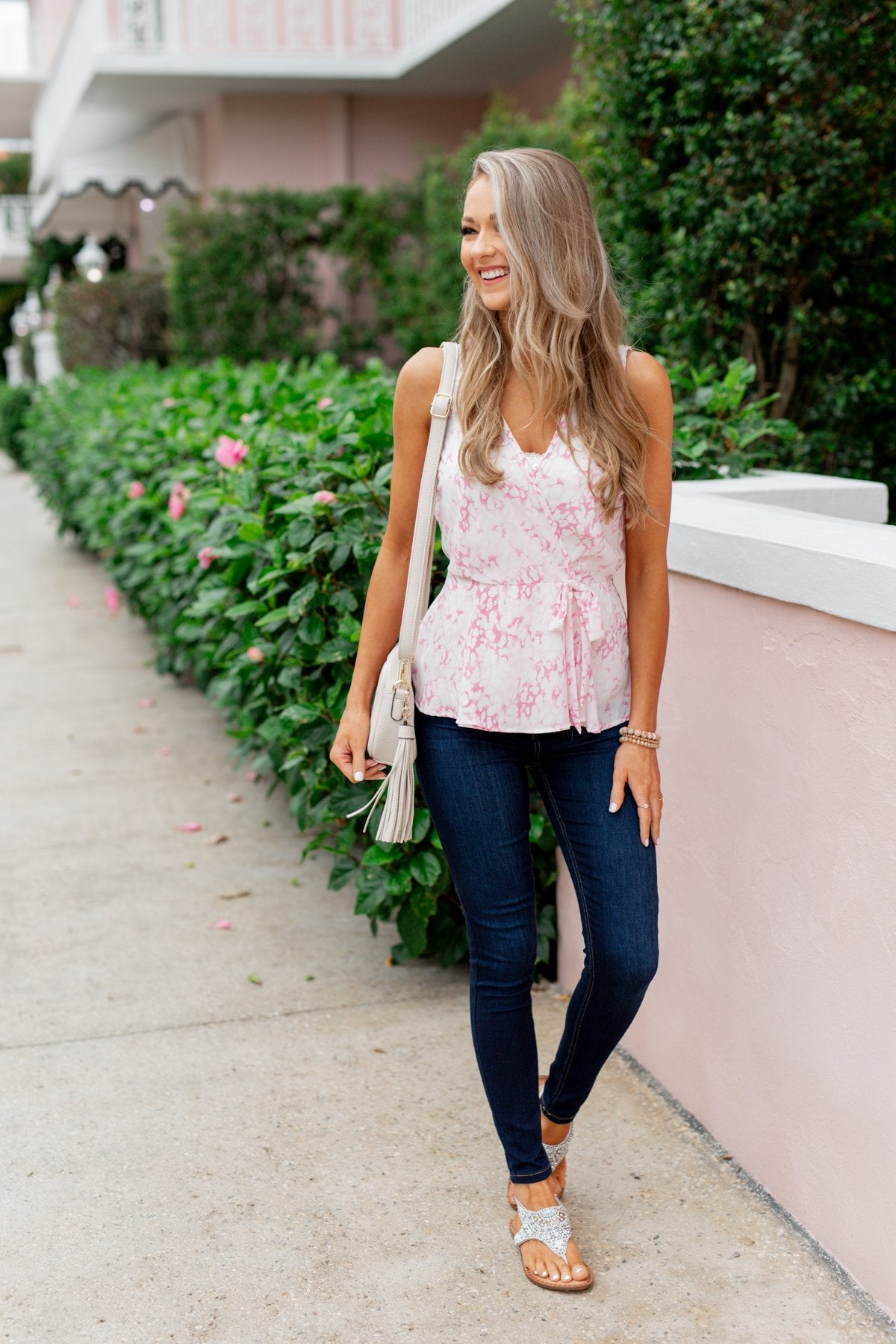 What She Wants Tie Tank Top- Light Pink