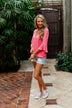Simple Smiles V-Neck Wrap Blouse- Coral