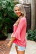 Simple Smiles V-Neck Wrap Blouse- Coral