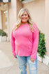 Hometown Dreamer Lace Pullover Top- Lipstick Pink