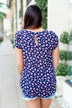 Dancing In Fields Floral Top- Navy & Pink