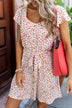 Hit The Town Floral Button Down Dress- Light Beige