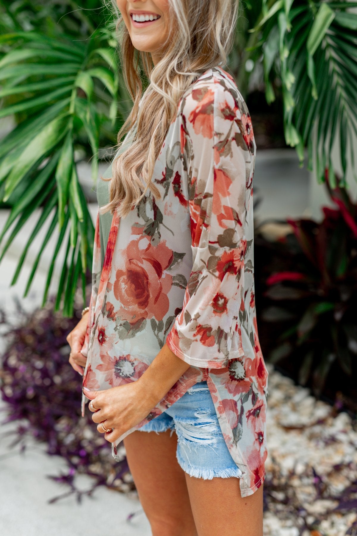 Sing A Little Louder Floral Kimono- Taupe