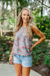 Don't You Wanna Dance Floral Tank Top- Steel Purple