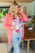 Time To Be Alive Drape Cardigan- Coral