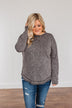 Feeling Lovely Long Sleeve Shirt- Charcoal