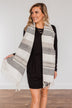 Chilling Love Blanket Scarf- Ivory & Charcoal