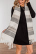 Chilling Love Blanket Scarf- Ivory & Charcoal