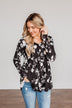 Moonlit Moments Floral Babydoll Top- Black