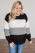 Chance To Change Knit Color Block Sweater- Black & Ivory