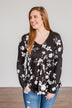 Moonlit Moments Floral Babydoll Top- Black