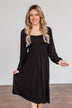 Lost In Memories Long Sleeve Dress- Black
