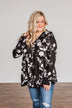 Moonlit Moments Floral Babydoll Top- Black