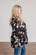Moonlit Moments Floral Babydoll Top- Black