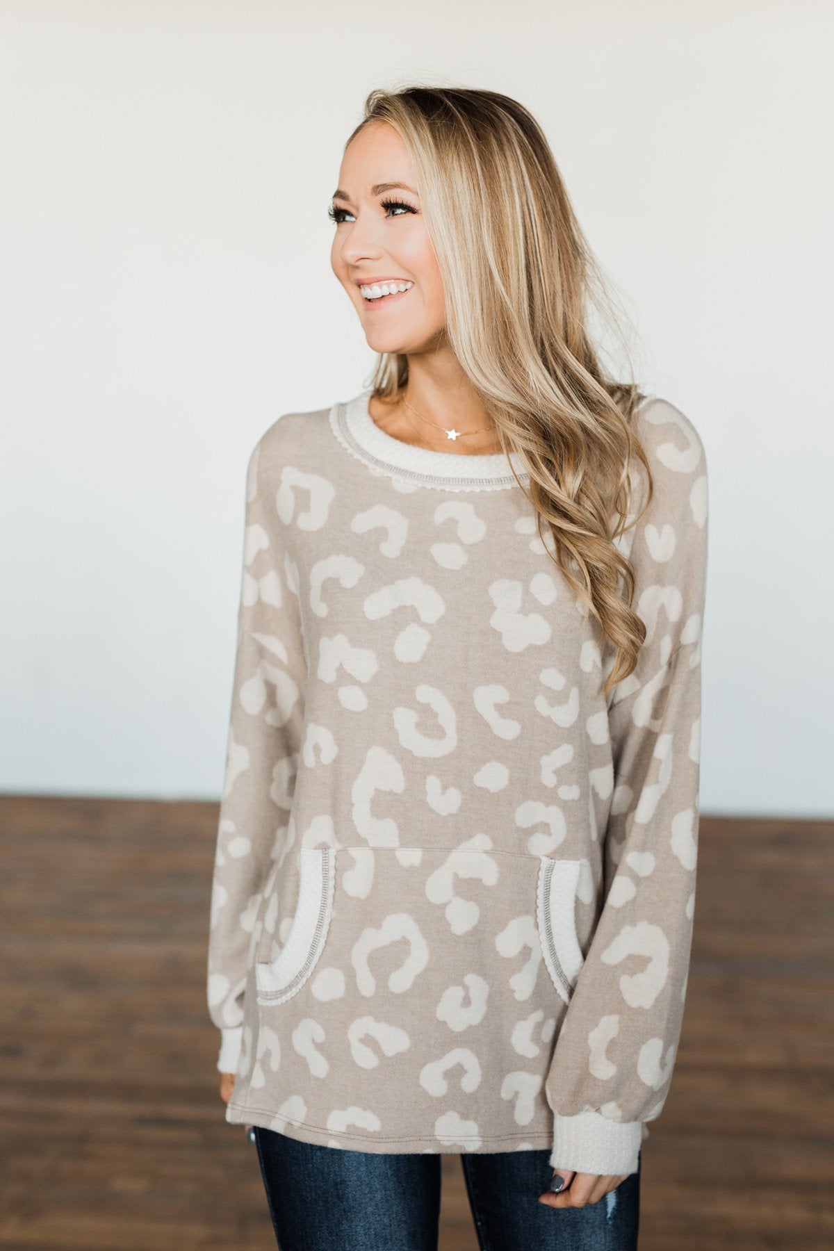 Lost Without You Leopard Top- Light Taupe