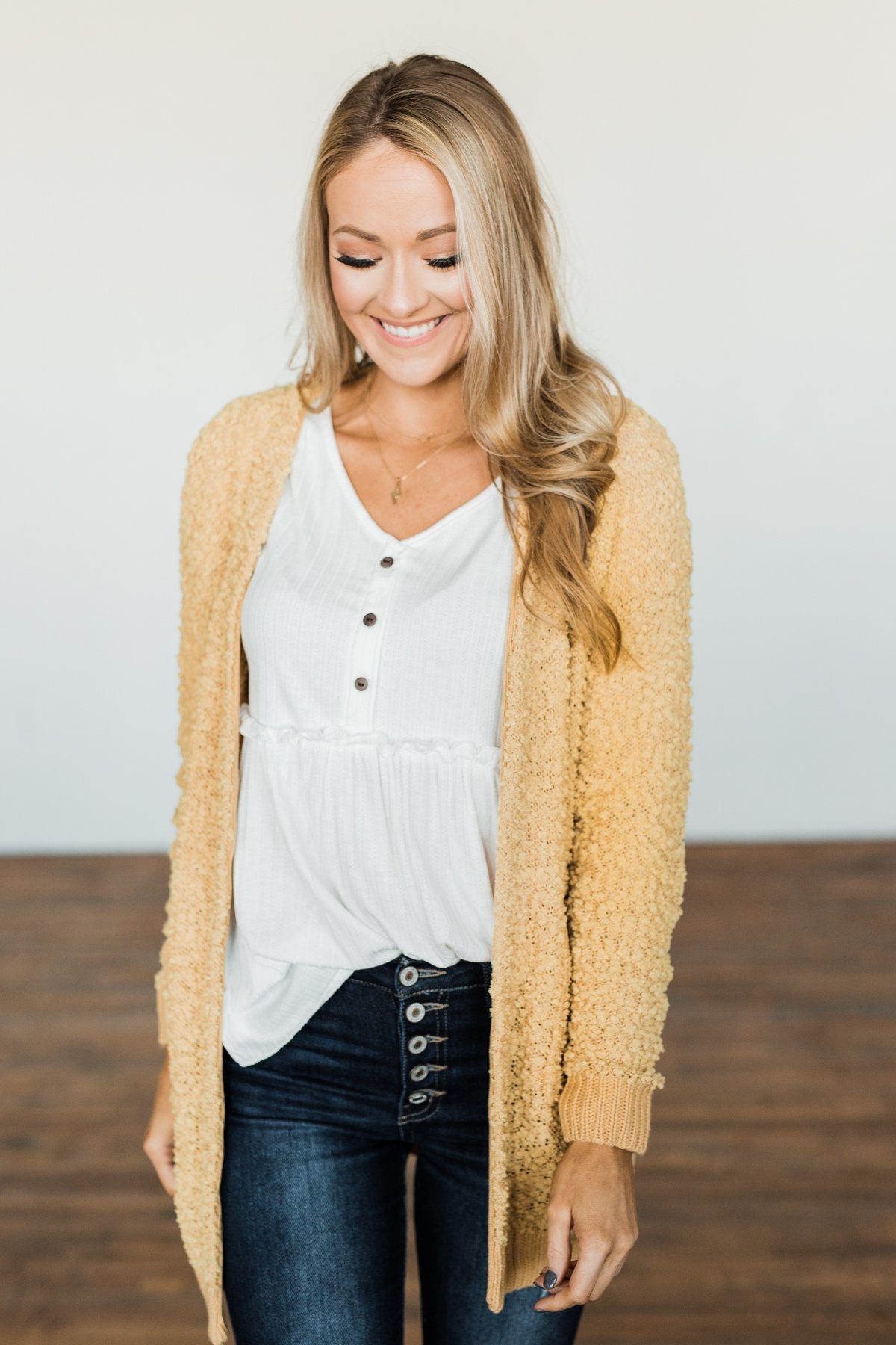 Mustard Popcorn Style Sweater Mustard Popcorn Style Sweater