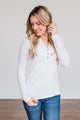Pure Hearts Button Babydoll Top- Ivory