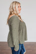 Doting Love Smocked Babydoll Top- Olive