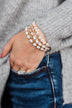 Beaming 5-Piece Stackable Bracelet Set- Blush & Gold