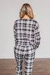 Chasing Snowflakes Plaid Lounge Top- White & Black