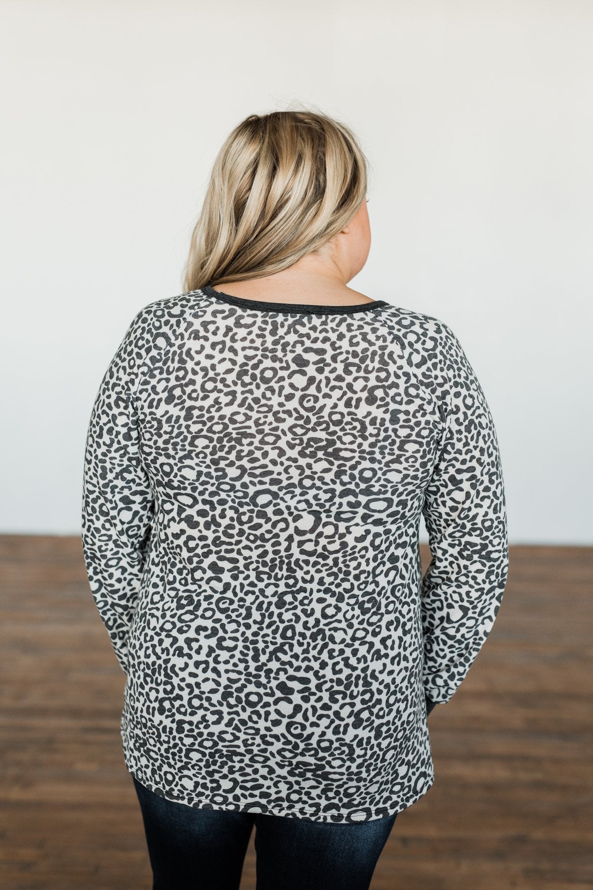 Going Wild Leopard Top- Charcoal & Cream