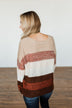 Ready For Snow Sequin Striped Sweater- Beige, Brown, Burgundy