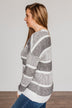 Winter Is In The Air Knit Sweater- Charcoal & Ivory