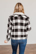 Cute & Cuddly Plaid Button Jacket- Black & White