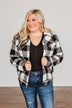 Cute & Cuddly Plaid Button Jacket- Black & White
