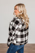 Cute & Cuddly Plaid Button Jacket- Black & White
