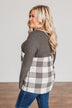Loving Every Second Plaid Babydoll Top- Charcoal