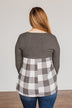 Loving Every Second Plaid Babydoll Top- Charcoal
