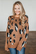 Anywhere We Go Animal Print Sweater- Brown